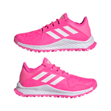 Adidas kids' white and pink lace-up trainer