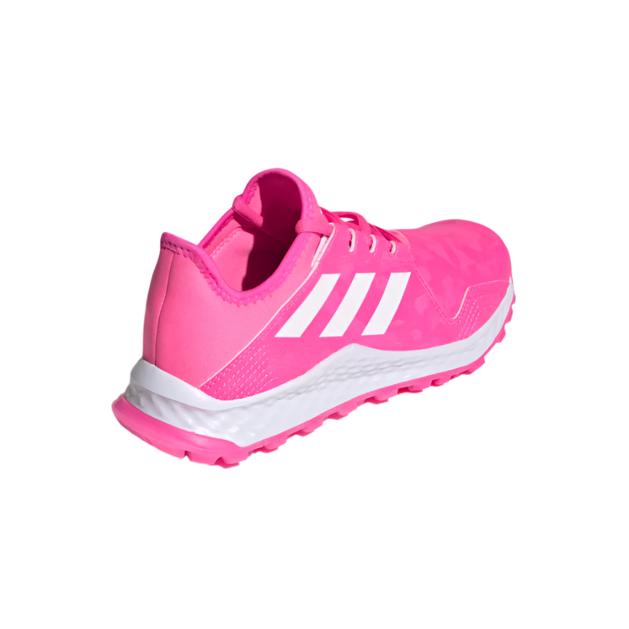 Adidas kids' white and pink lace-up trainer