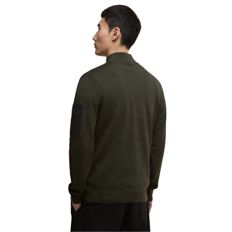 Barbour International Mens Jumper Blades Cotton Half Zip Blades Sage