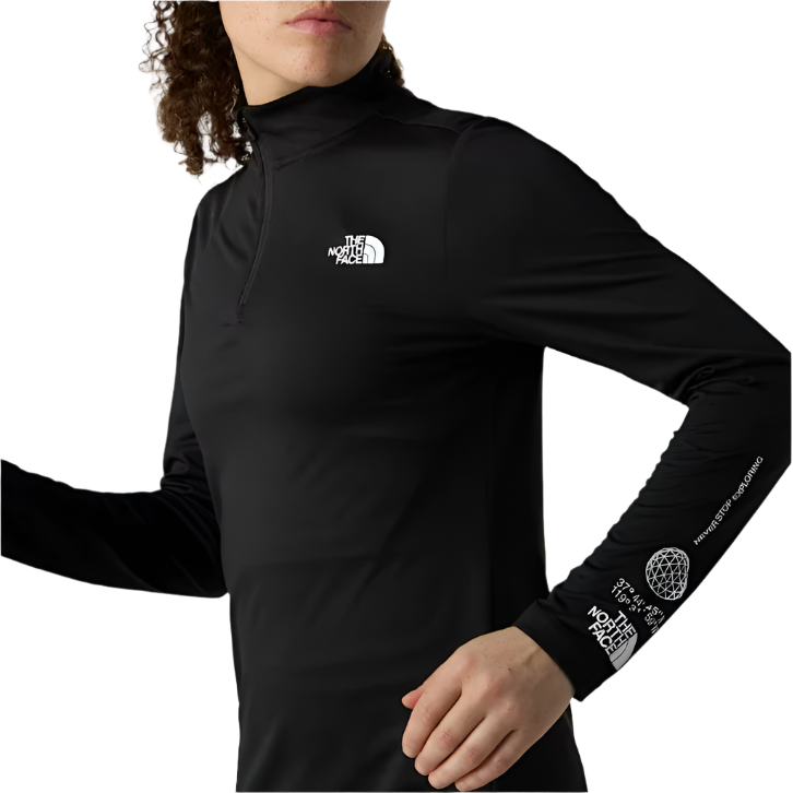The North Face Womens Sweatshirt Flex ¼ Zip Graphic Black
