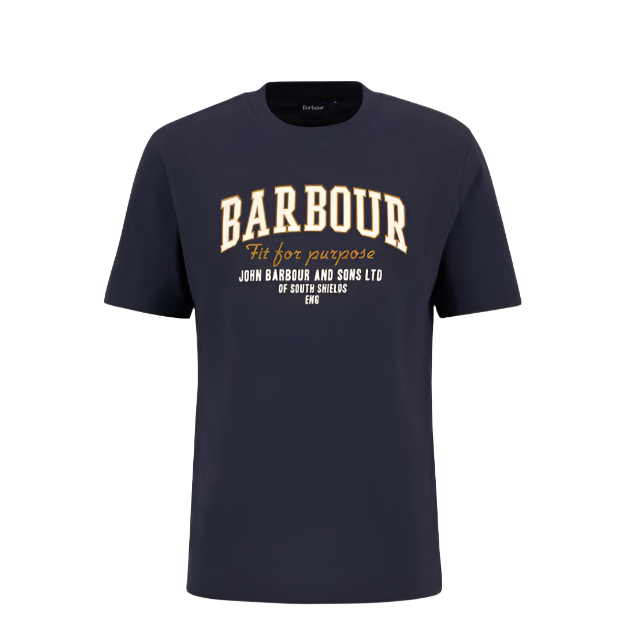 Barbour Mens T-Shirt Fort Relaxed Graphic Dark Navy