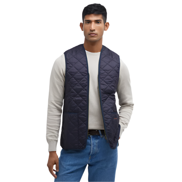 Barbour Mens Waistcoat Quilted/Zip-In Liner Navy