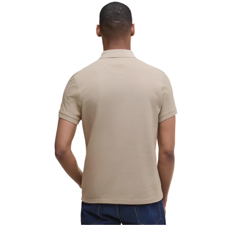 Barbour Mens Polo Shirt Original Sports Tailored Washed Stone