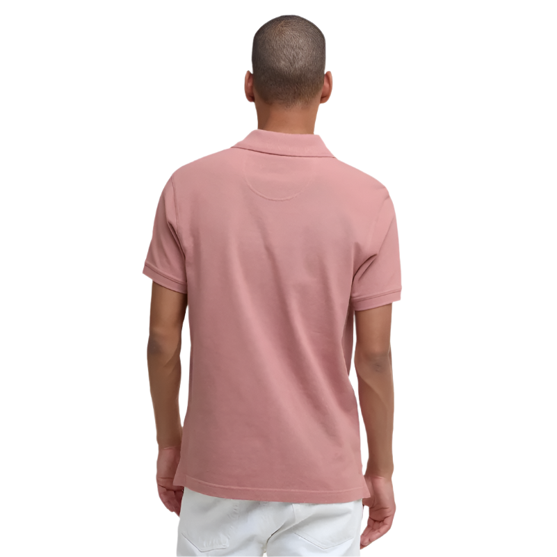 Barbour Mens Polo Shirt Tartan Pique Earth Pink
