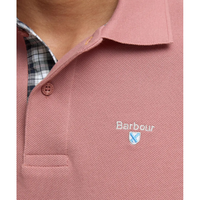 Barbour Mens Polo Shirt Tartan Pique Earth Pink