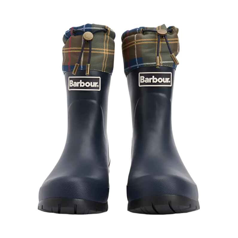 Barbour women's navy boot with drawstring