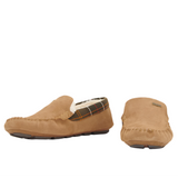 Barbour men's camel leather slipper