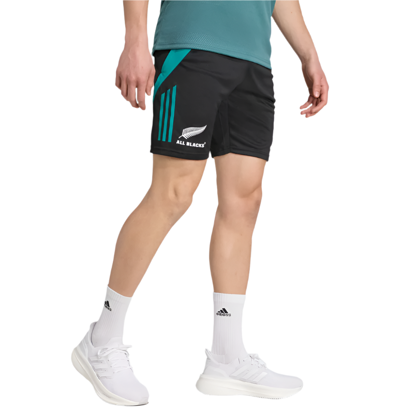 Adidas Mens All Blacks 25/26 Gym Shorts All Black/Pure Teal