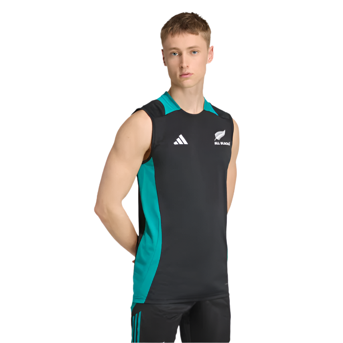 Adidas Mens All Blacks 25/26 Singlet All Black/Pure Teal