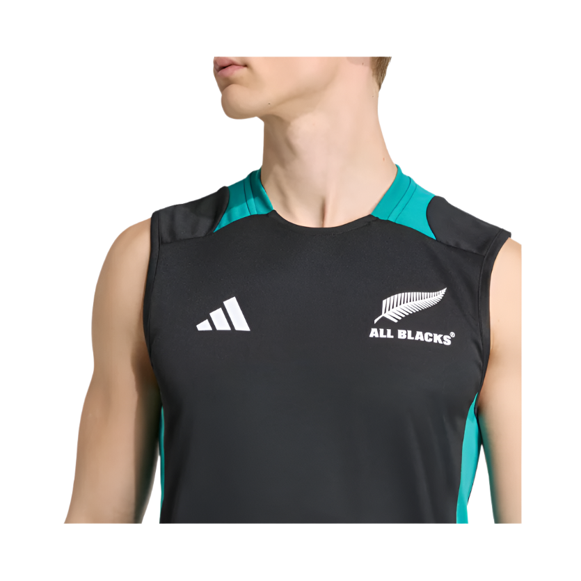 Adidas Mens All Blacks 25/26 Singlet All Black/Pure Teal