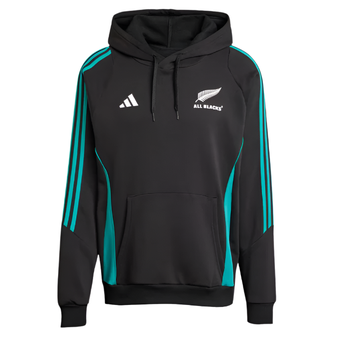 Adidas Mens All Blacks Hoodie All Black/Pure Teal