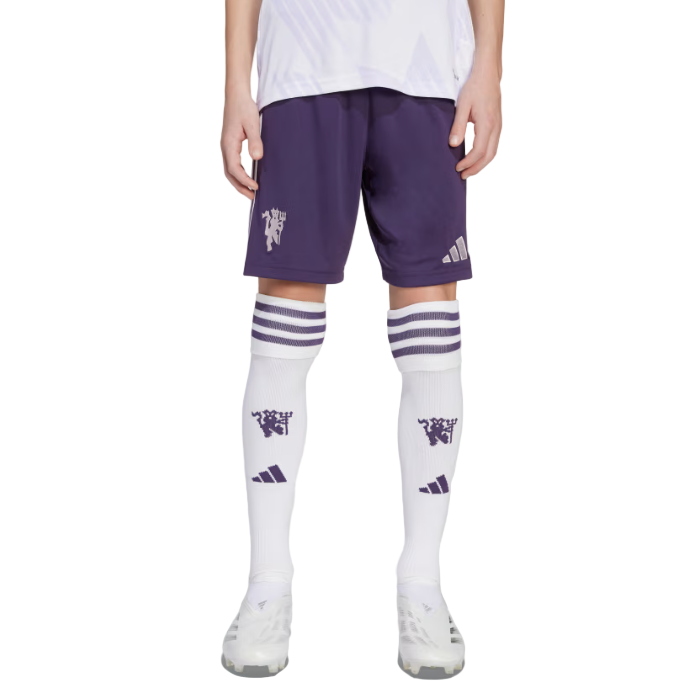 Adidas Manchester United Youth Away Shorts 25/26 Aurora Plum