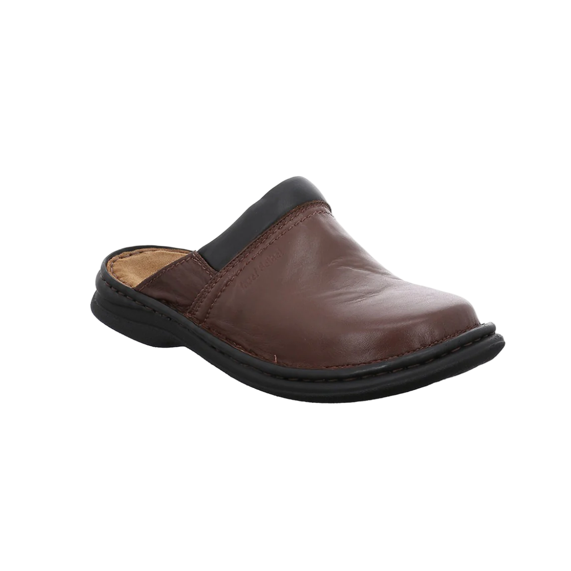 Josef Seibel men's black leather slip-on slipper