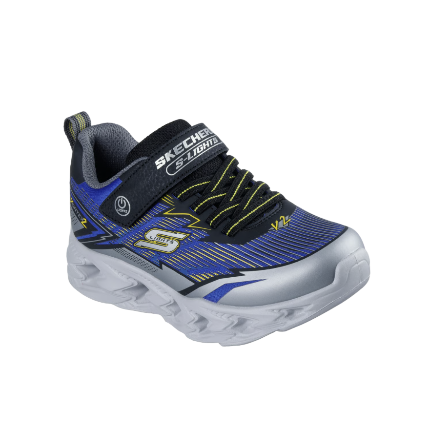 Skechers Boys Trainers S Lights Vortex 2.0-Veltrox Silver/Black