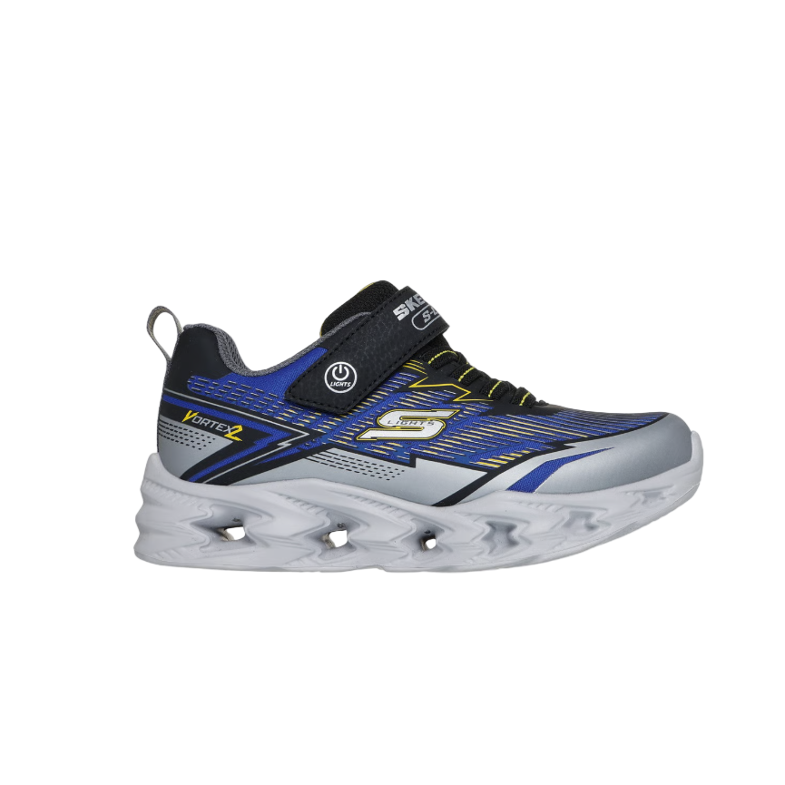 Skechers Boys Trainers S Lights Vortex 2.0-Veltrox Silver/Black