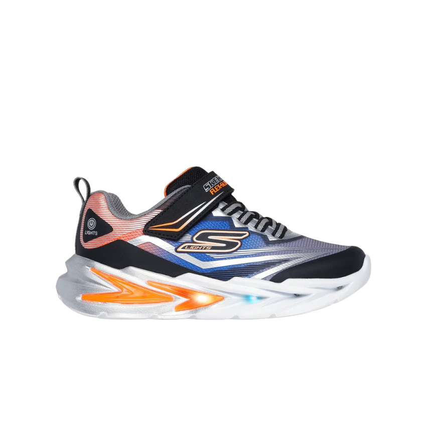 Skechers Boys Trainer S Lights Flex-Glow Ultra Black/Silver