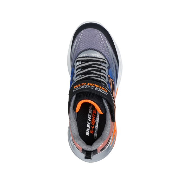 Skechers Boys Trainer S Lights Flex-Glow Ultra Black/Silver