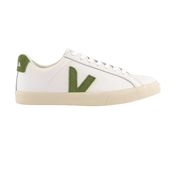Veja Womans Trainer Esplar Logo Leather Extra White/Kiwi