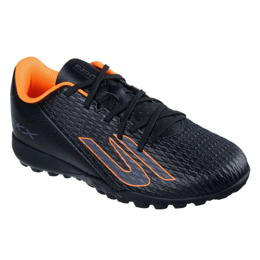 Skechers boys' black and orange lace-up boot