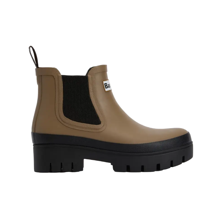 Barbour women's black and brown wellington boots