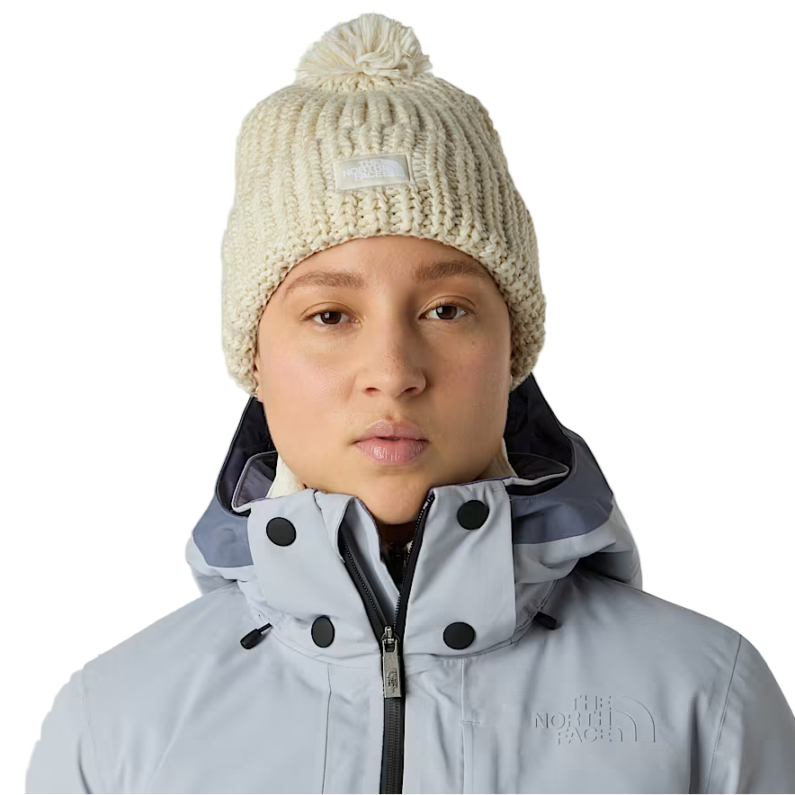 The North Face Womens Beanie Cozy Chunky Cabin Gardenia White