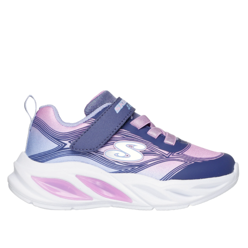 Skechers Girls Trainer S Lights Cosmic Glow Navy/Multi