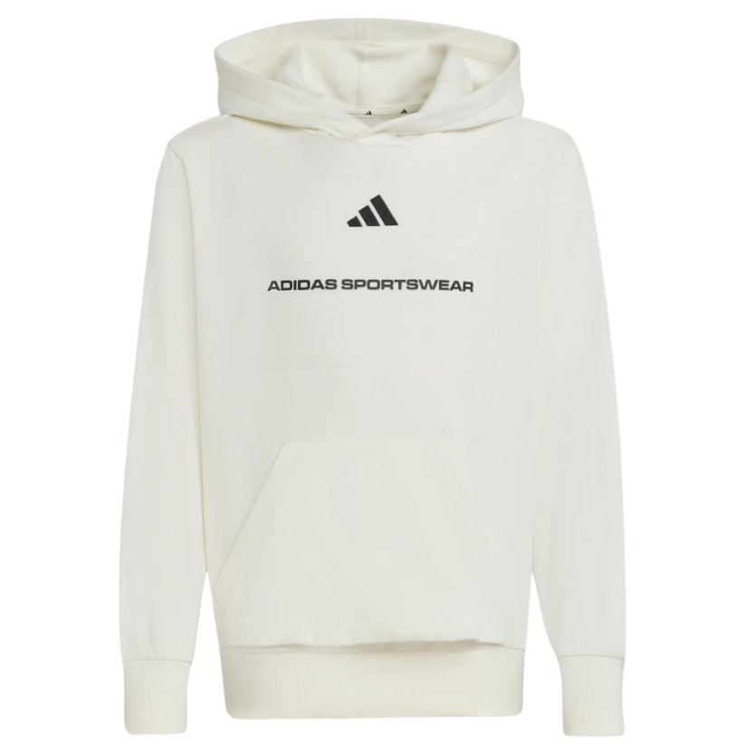 Adidas Boys Hoodie Slogan Fleece Off White