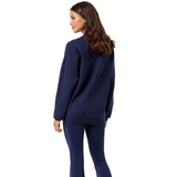 Gym+Coffee Womens Sweater Knit Crew True Navy