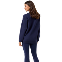 Gym+Coffee Womens Sweater Knit Crew True Navy