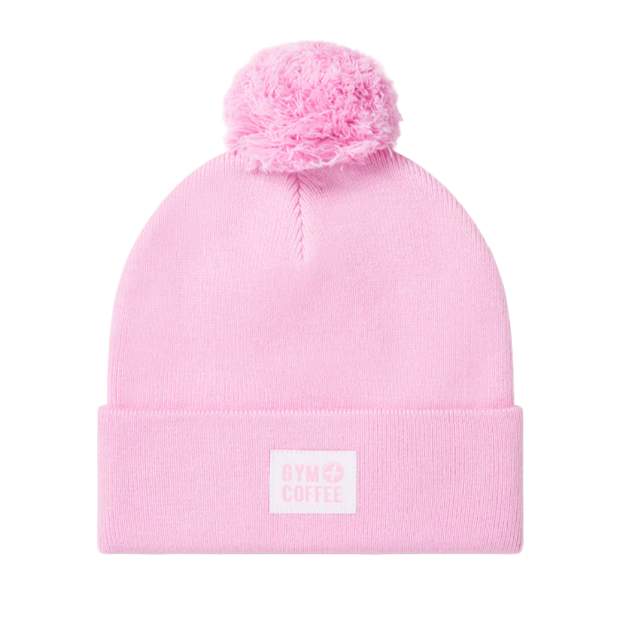 Gym+Coffee Womens Beanie Knit Bobble Cotton Candy