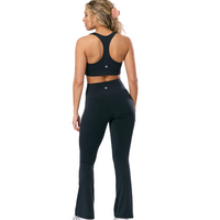 Gym+Coffee Womens Leggings Soft Motion Flares Black