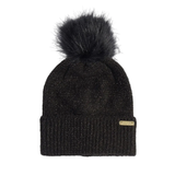 Barbour International women's black knitted beanie