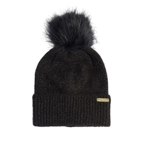 Barbour International women's black knitted beanie