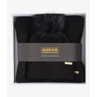 Barbour International women's black knitted beanie