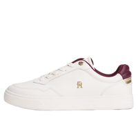 Tommy Hilfiger women's white leather lace-up trainer