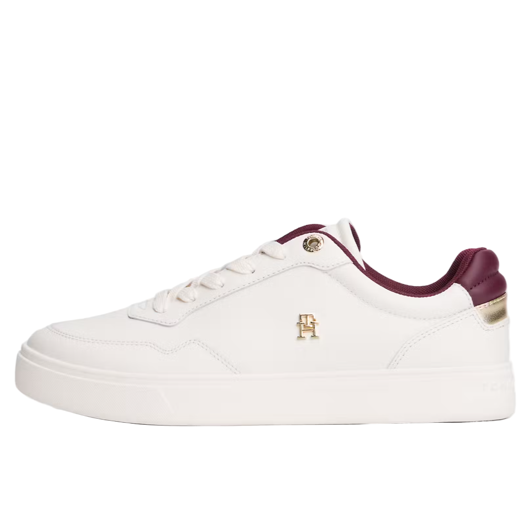 Tommy Hilfiger women's white leather lace-up trainer