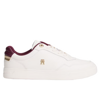 Tommy Hilfiger women's white leather lace-up trainer
