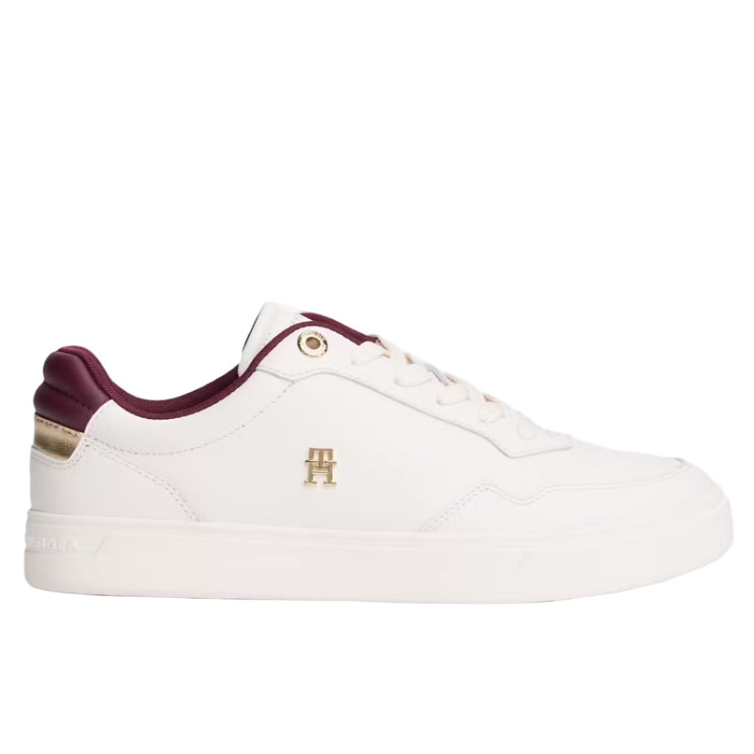 Tommy Hilfiger women's white leather lace-up trainer