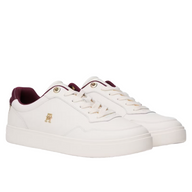 Tommy Hilfiger women's white leather lace-up trainer