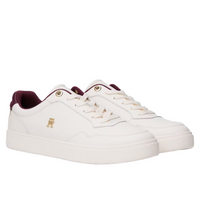 Tommy Hilfiger women's white leather lace-up trainer
