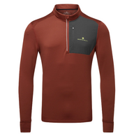 Ronhill Mens Sweatshirt Tech Winter ½ Zip Chestnut/Oxide