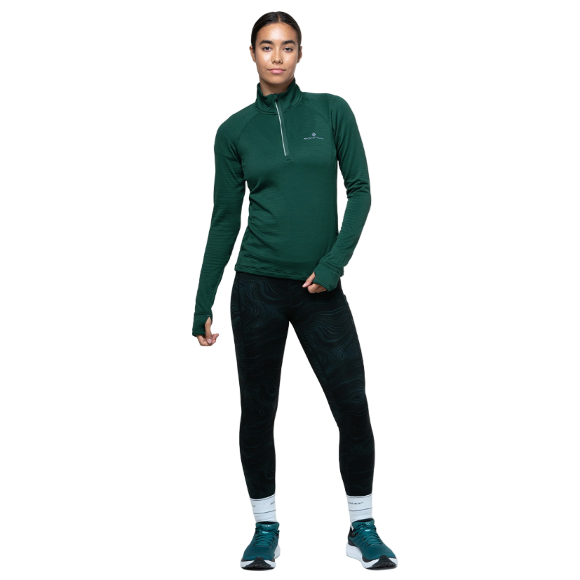 Ronhill Womens Sweatshirt Tech Winter ½ Zip Seaweed/Iris