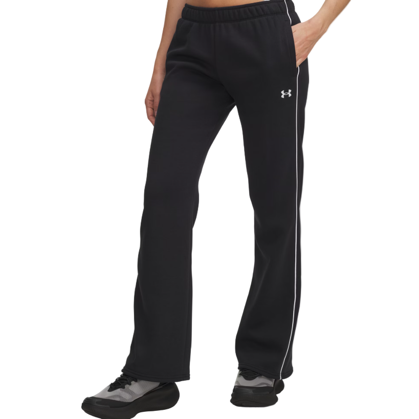 Under Armour Womens Pant Rival Fleece Piped Black/White