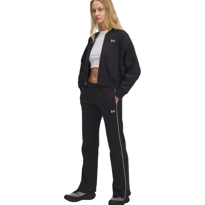 Under Armour Womens Pant Rival Fleece Piped Black/White