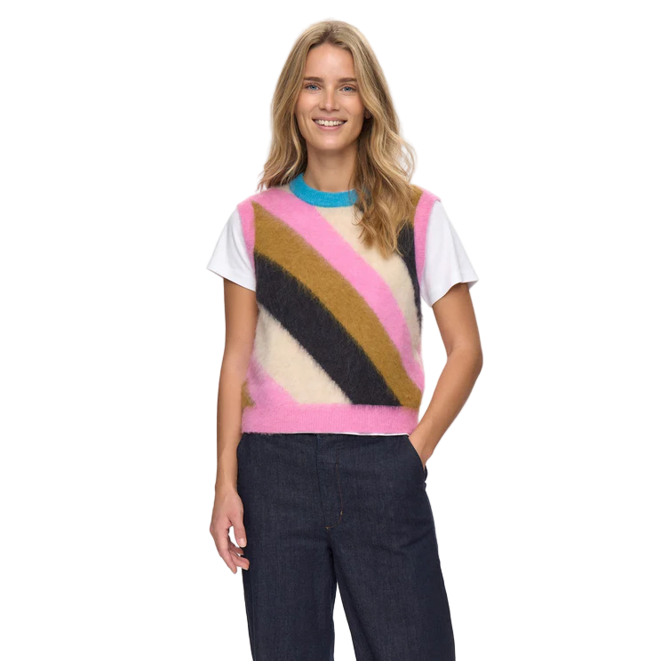 Numph Womens Nusuri Multi Stripe Vest