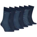 Tommy Hilfiger Mens 6 Pack Sock Giftbox Navy