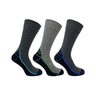 Bramble Mens Hiker Bamboo 3 Pack Socks BRMM-138 Black/Grey