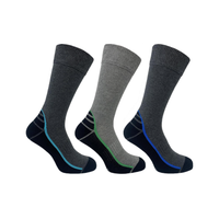 Bramble Mens Hiker Bamboo 3 Pack Socks BRMM-138 Black/Grey