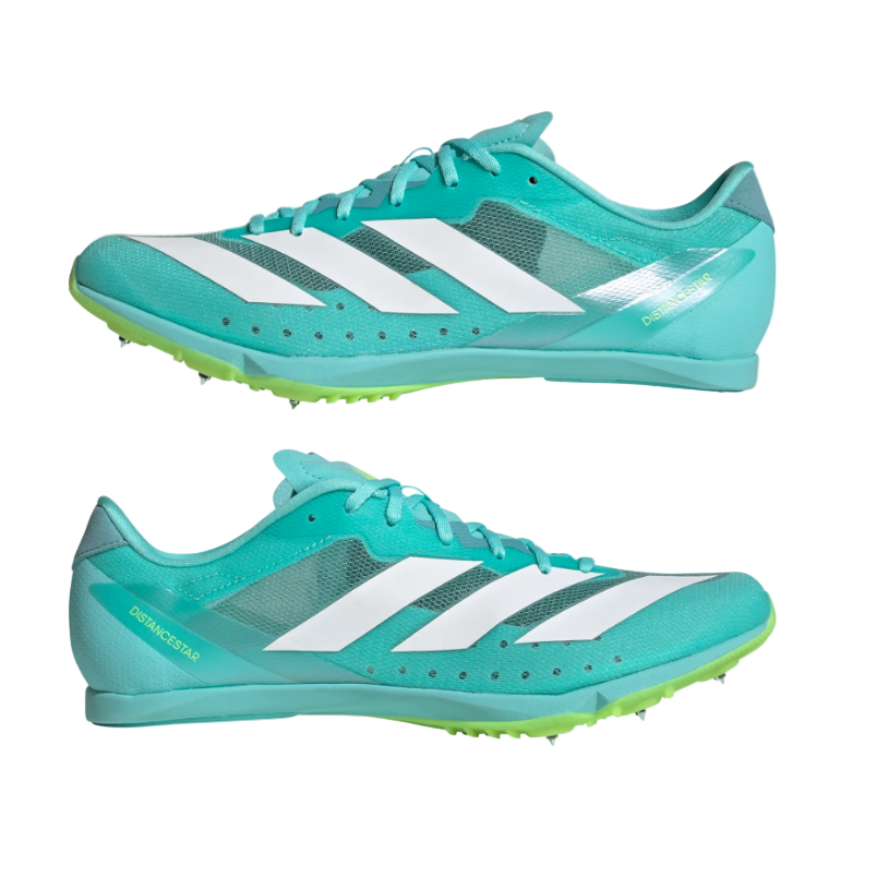 Adidas Adults Running Spike Adizero Distancestar Flash Aqua/Cloud White/Lucid Lemon