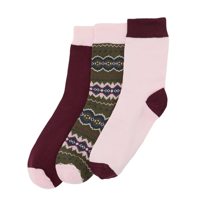 Barbour Womens Helen Fairisle Giftset Olive